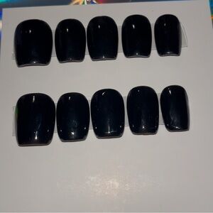 10 PC Hand Crafted Classic Black Nails NWT
